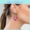 Sweet Heart Shaped Lock And Key Design Acrylic Women Pink Earrings Jewelry For Unisex Gift And Fashion Accessory