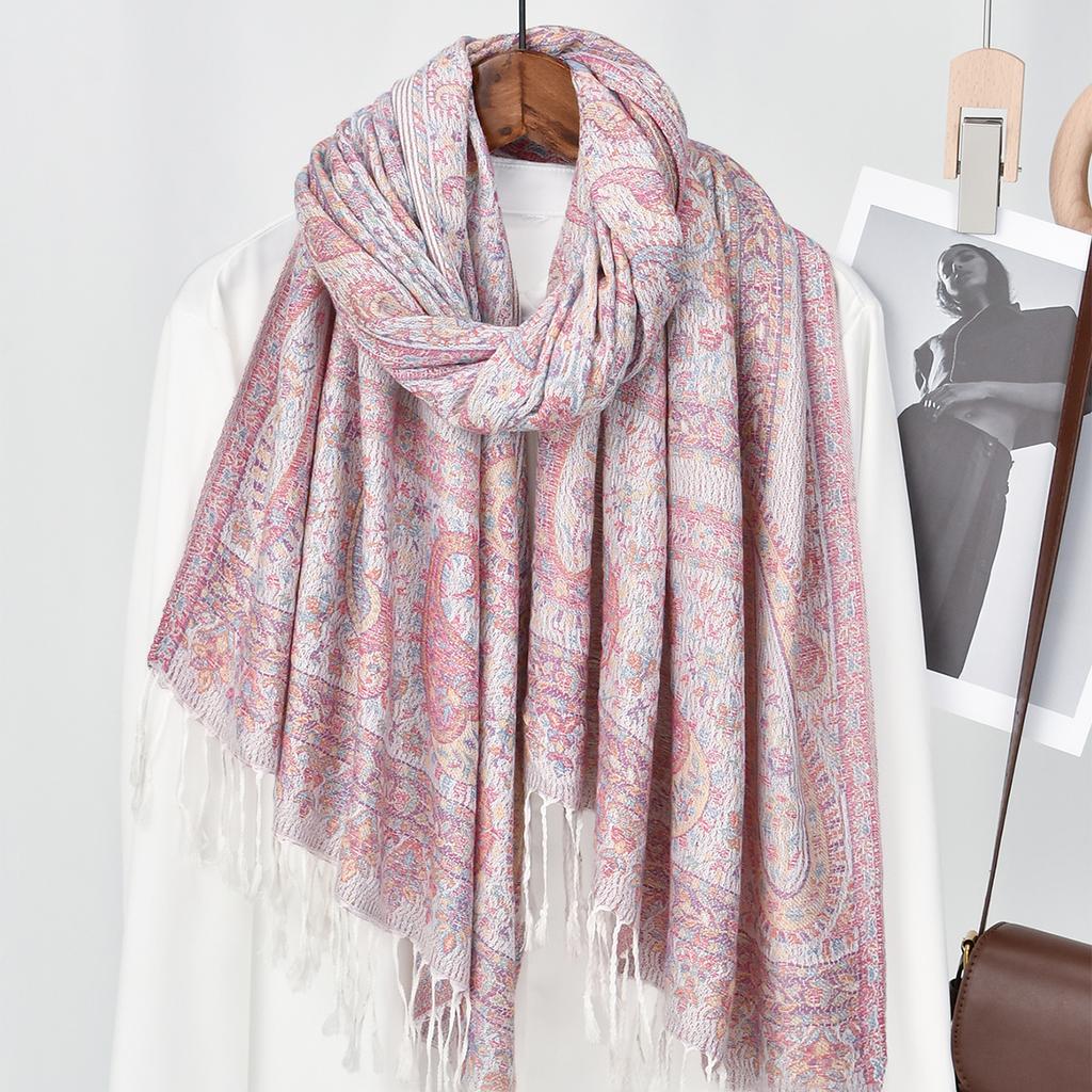 Dicker Pashmina Schal Stola Wickel Paisley Jacquard Stolen Vintage Kaschmir Schals Bedruckter Baumwollschal Sonnenschutz Hijab