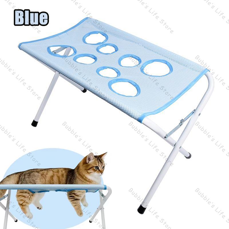 Pet Grooming Rack Pet Bath Stand Mesh Bathing Station Foldable Metal Structure With Surface & Strap For Pet Washing Maintenance