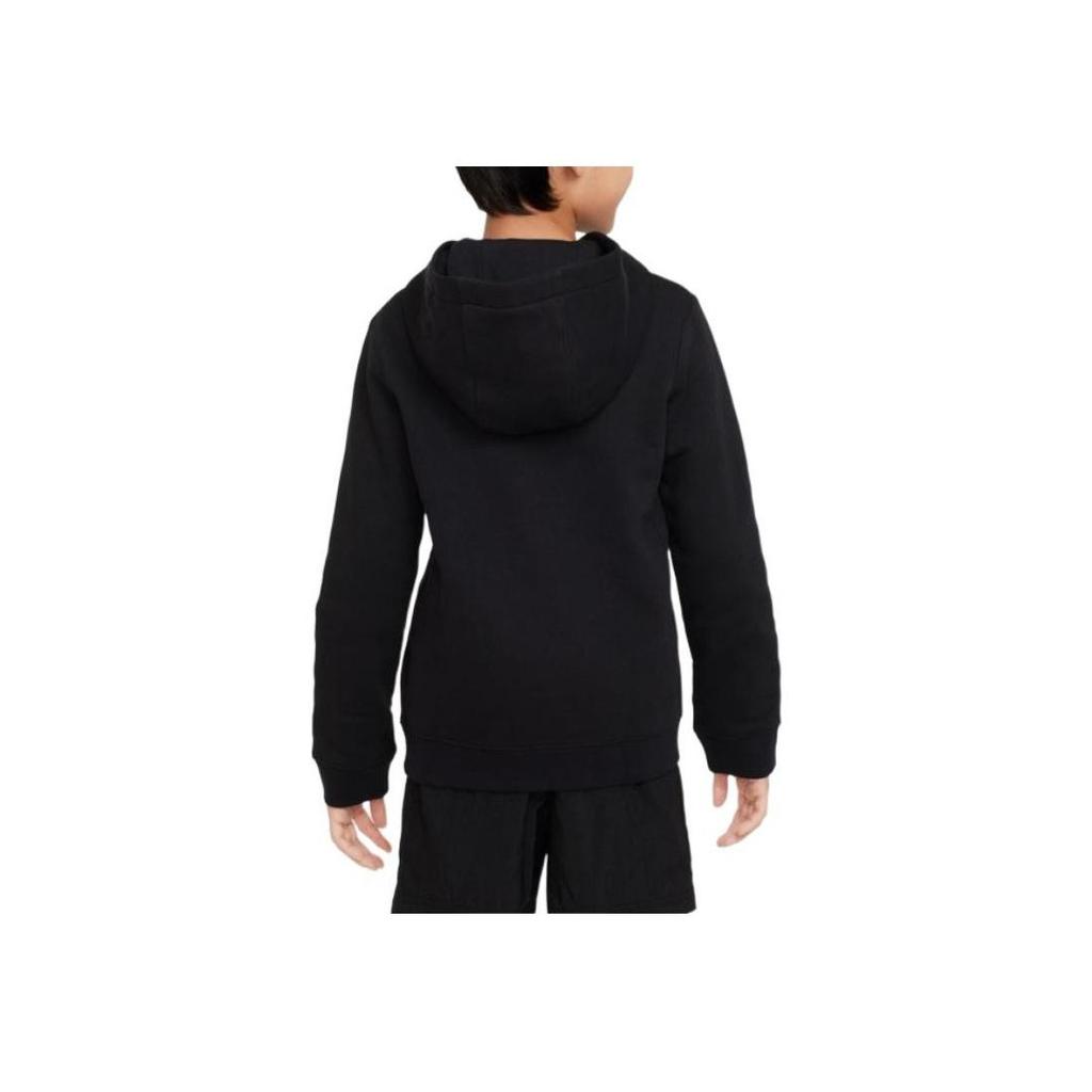 Nike Hooded Solid Color Printed Letter Sweatshirt Kids Sweatshirt Black DX5158-010
