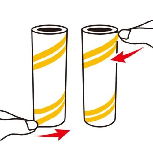 Azuma Industries Rakurun Starkes Klebeband mit Drehlinien, 3 Rollen, 90 Wicklungen, Ersatzband, Gelbe Linien zum einfachen Drehen, Universalgröße für Auto