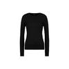 Slim Fit Round Neck Pullover Knit Sweater Women Sweater Black 6RYM1W-YMT7Z-11200