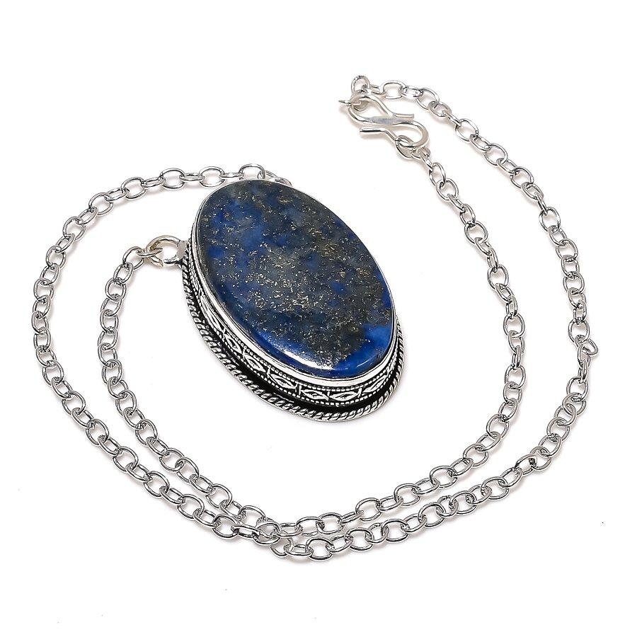 

Lapis Lazuli Gemstone Handmade Ethnic Jewelry Necklace 18 SR-2198