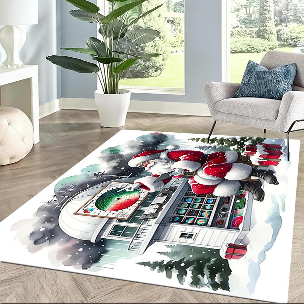 Christmas Santa Claus Delivery Floor Mats for Living Room, Bedroom and Room Decoration Are Suitable for Gifts.