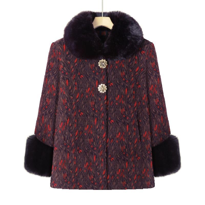 Winter Coat Autumn and Winter Women's Clothes Old Lady Winter Cotton-padded Coat Sweater Coat