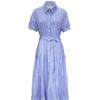 Summer Women's Dress Fashion Striped Short Sleeve Loose Midi Dresses