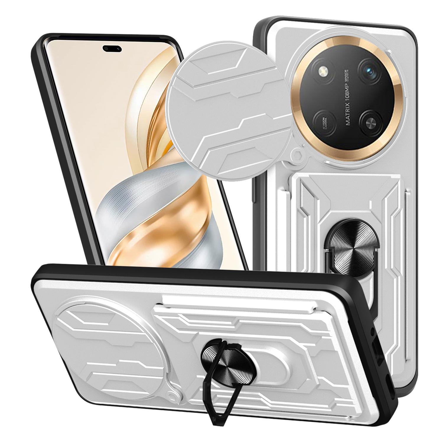 

Чохол для Honor X60 Pro 5G/X9c 5G PC+TPU Підставка Задня кришка телефону з шторкою для камери White