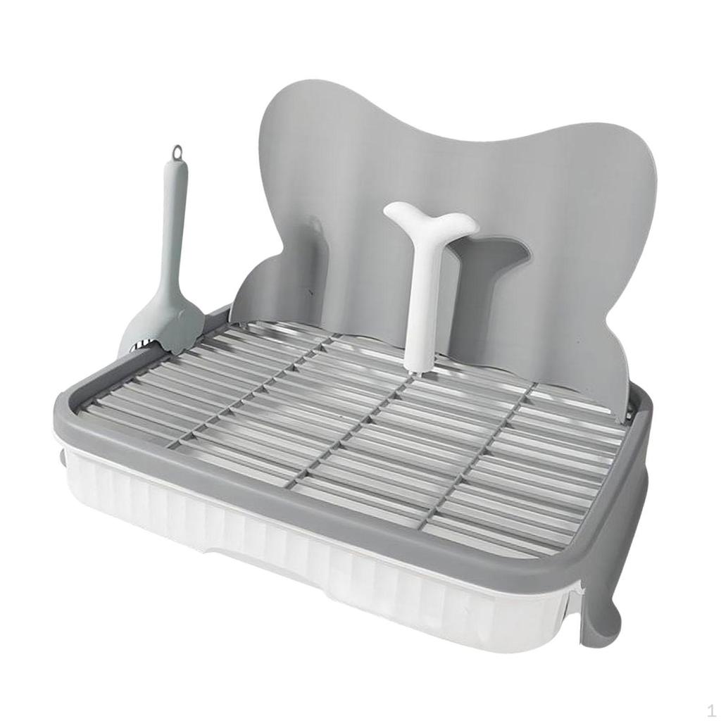 Dog Toilet Indoor Potty Tray Easy to Clean Sturdy with Guard Urinary Column Non Slip Grille for