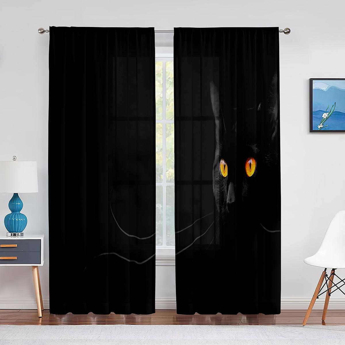 Прозрачная вуаль с милым черным котом — фото 9