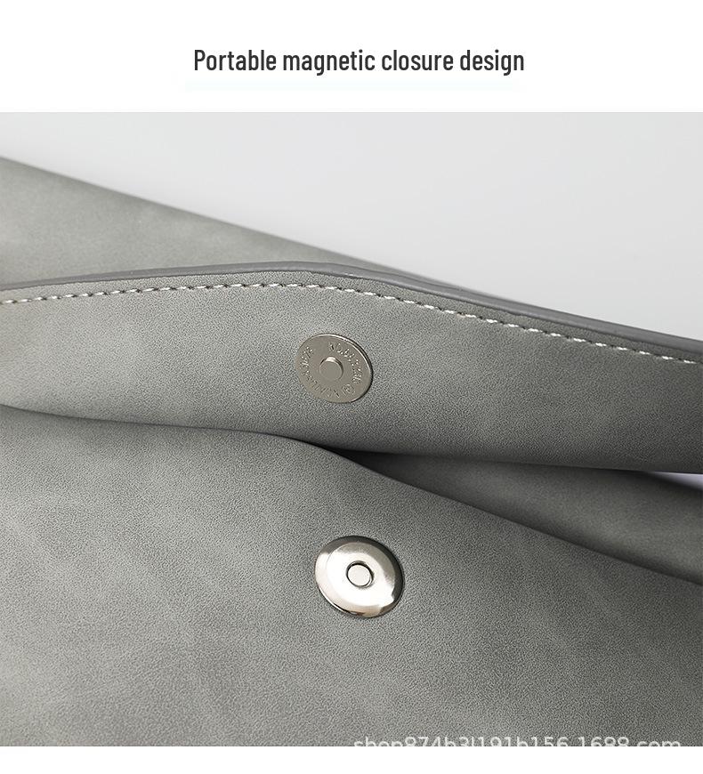 Large Capacity Leather A4 Conference File and Receipt Bag