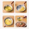 304 Stainless Steel Open Skillet Wooden Handle Butter Heating Pan New Frying Pan  Kitchen Supplies