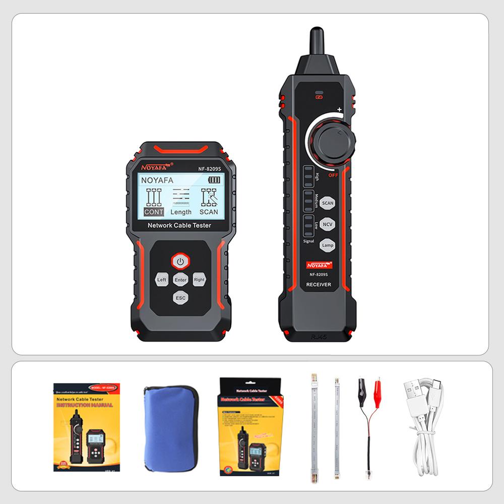 NOYAFA NF-8209S Network Cable Tracker Lan Measure Tester Network Tools LCD Display Measure Length Wiremap Tester Cable Tracker NF-8209S
