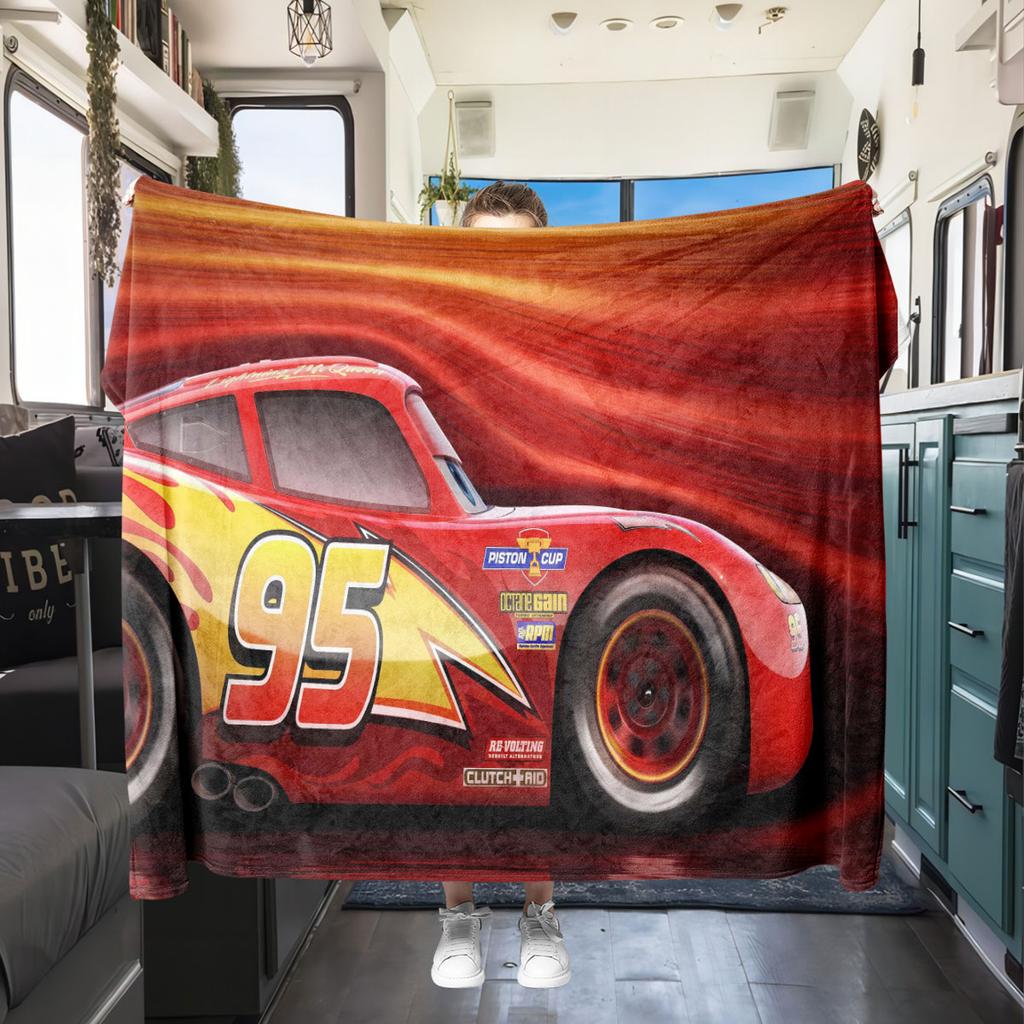Manta de Franela con Estampado de Coches Estilo Dibujos Animados para Sofás Camas Dormitorios Sillas Viajes Pícnics Decoración del Hogar Todas las Estaciones Nuevo Set