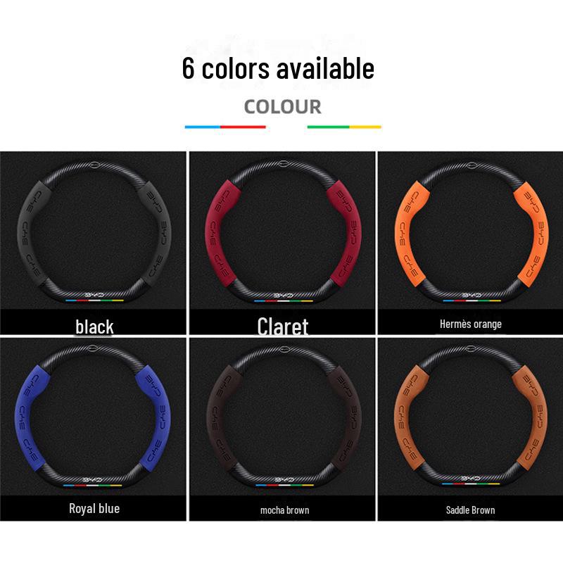 3D Embossed Leather Steering Wheel Cover for BYD Qin, Han, Tang, Song, Yuan, E2, Destroyer, Dolphin Models.