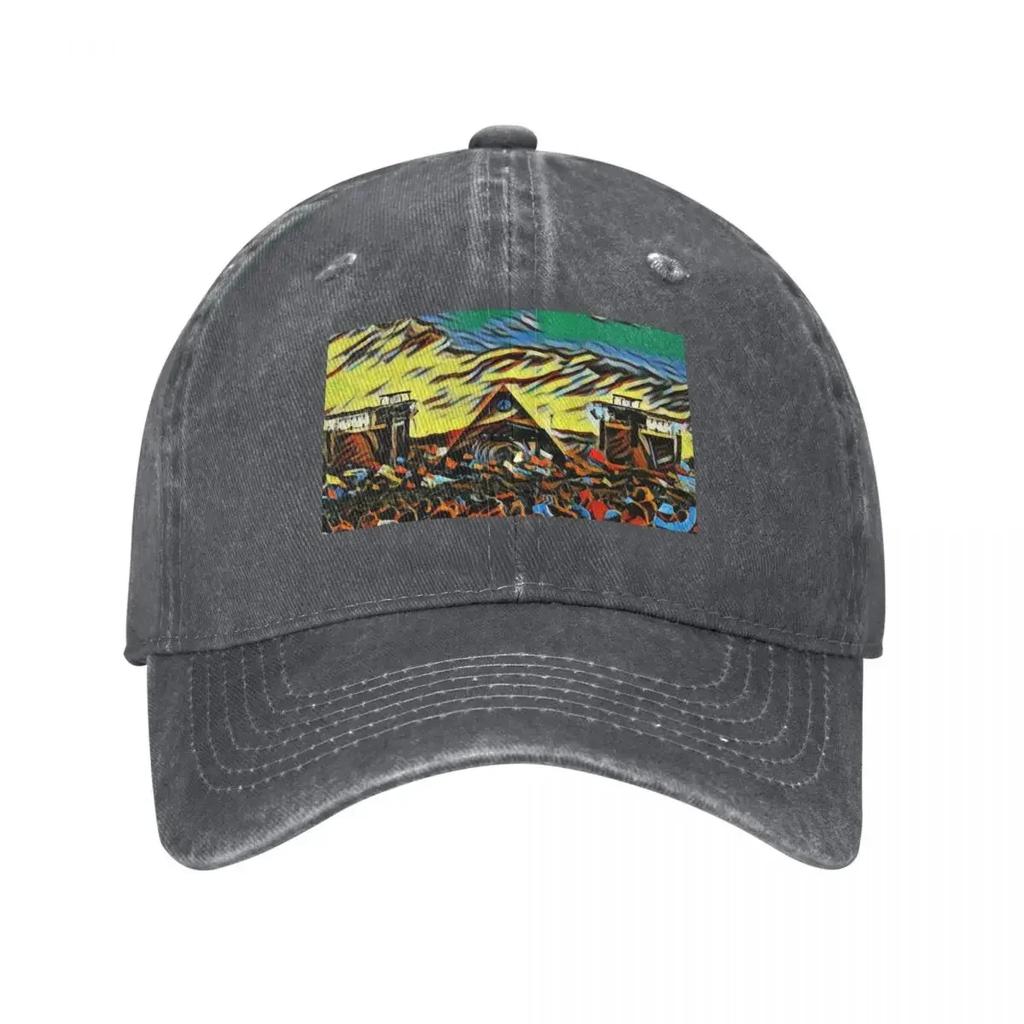 Glastonbury Festival Pyramid Stage Artwork Baseball Cap Golf Cap summer hat Gentleman Hat Cosplay For Men Womens
