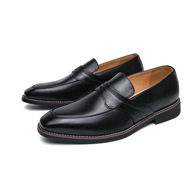 

Модные мужские универсальные роскошные брендовые кожаные формальные деловые мужские офисные туфли на плоской подошве для повседневного свадебного торжества из коровьей кожи 48 чёрный