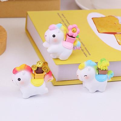 Cute Cartoon Zodiac Horse Ornaments Year Of The Horse Mascot Resin Desktop Home Decoration Funny Gift  Year Horse Figurine