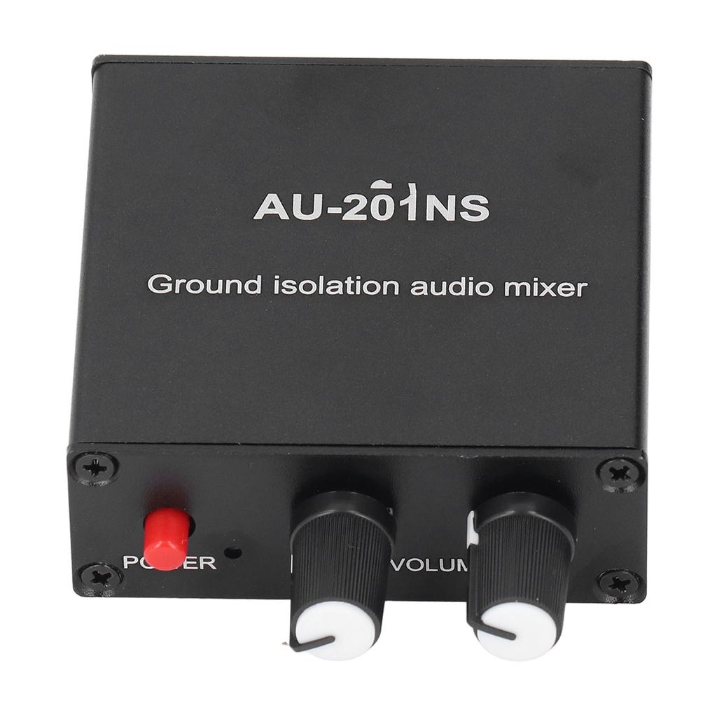 Mini Sound Mixer 2 in 1 Out 3,5mm Port Kompakter Sound Mixer mit Masseisolierung für Computer Telefon 5V