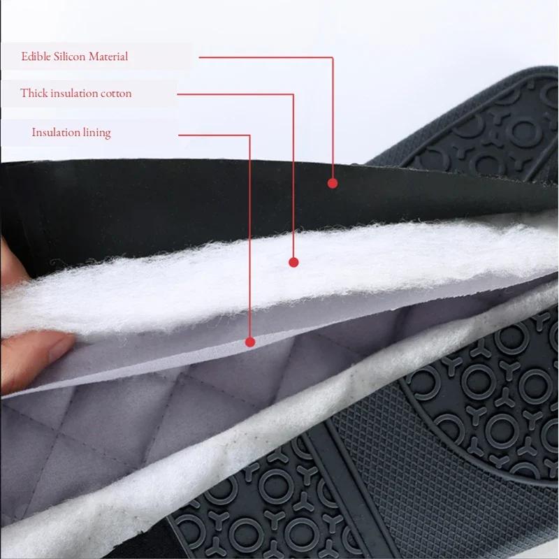 19.6 Inch Silicone Oven Mitts Heat Resistant Oven Gloves Non Slip Waterproof Gloves Cotton Lining Baking Cooking Kitchen Mitts