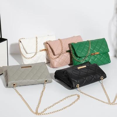 Sac à bandoulière en treillis de diamants pour femme, petit sac carré brodé, en cuir PU, sacs à main et porte-monnaie, sacs pour téléphone