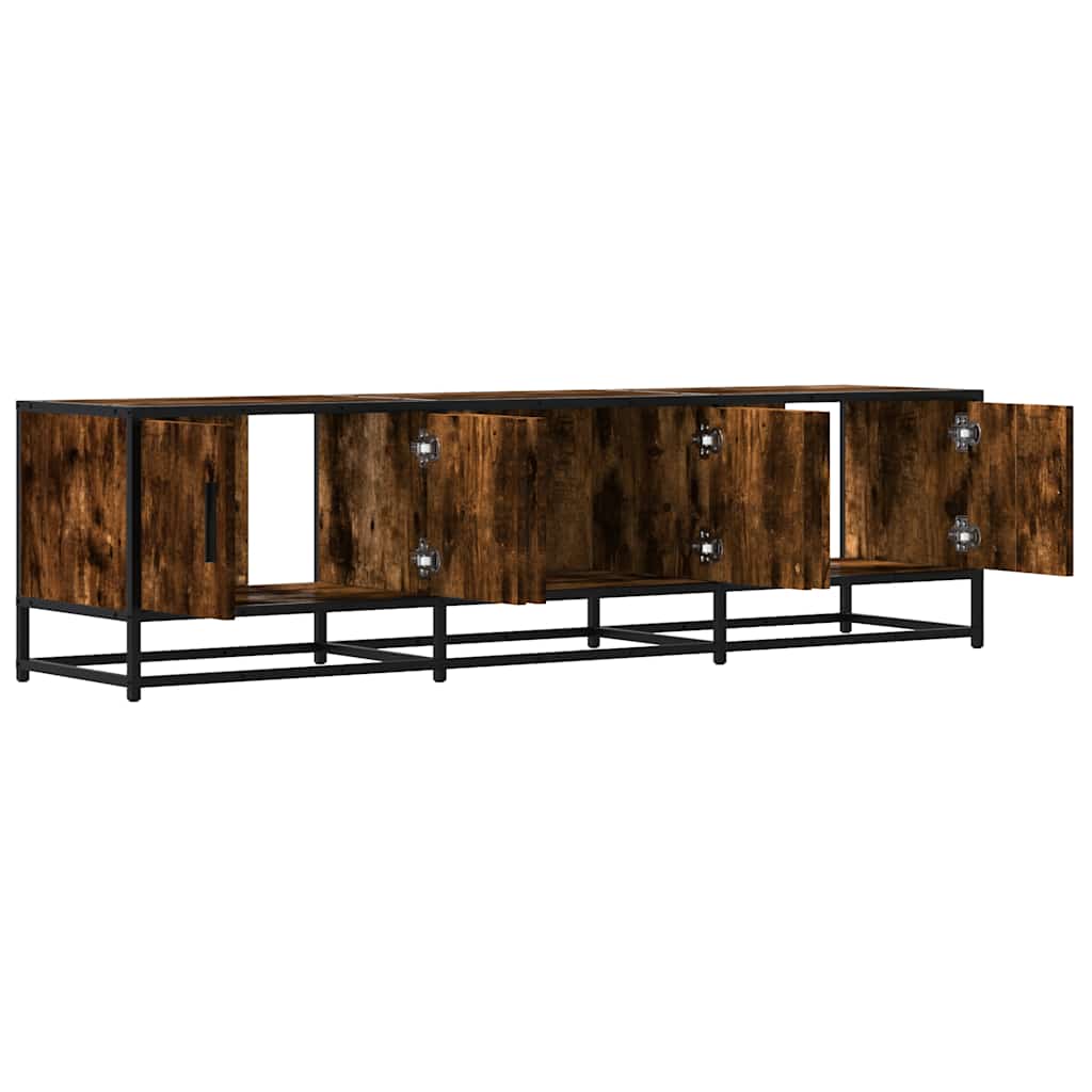 TV Cabinet Smoked Oak 150 x 35 x 41 cm Wood Based Panel and Metal