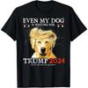 Even My Dog Is Waiting For Trump 2024 Funny Dog T-Shirt O-Neck Tops Printed Graphic Clothing Creative Breathable Koszulki