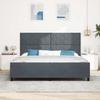 Boxspring Bed with Headboard Dark Grey 200 x 200 cm Velvet