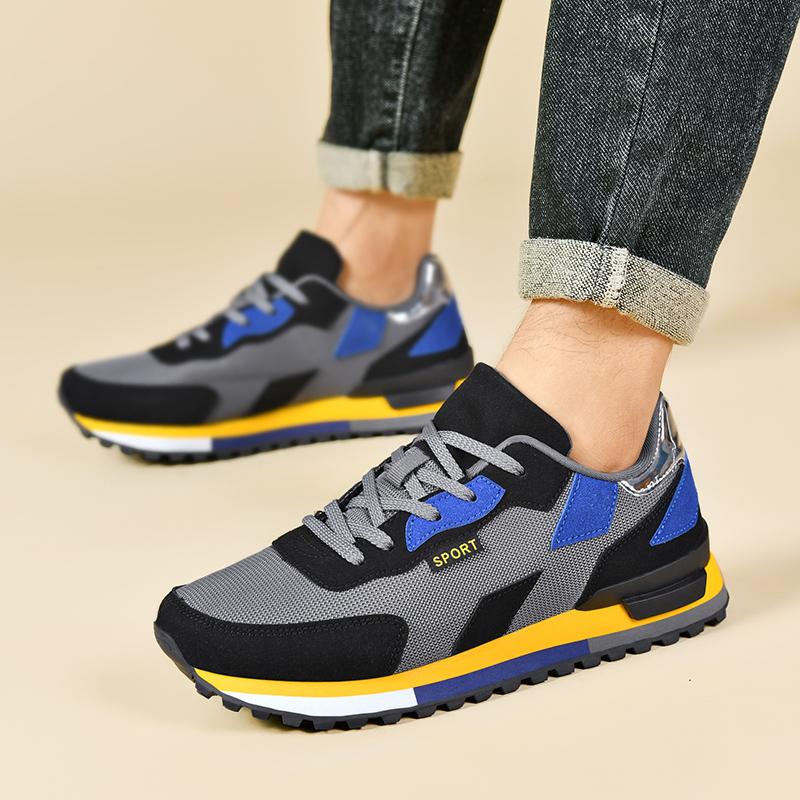 Herren Vier-Jahreszeiten atmungsaktive Outdoor Speed-Laufschuhe lässige Sneaker verschleißfeste weiche Sohle bequeme Rennsport-Sportschuhe