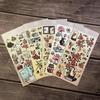Vintage Korean Minhwa Removable Sticker Set - 5 Unique Sheets (1 Pack)