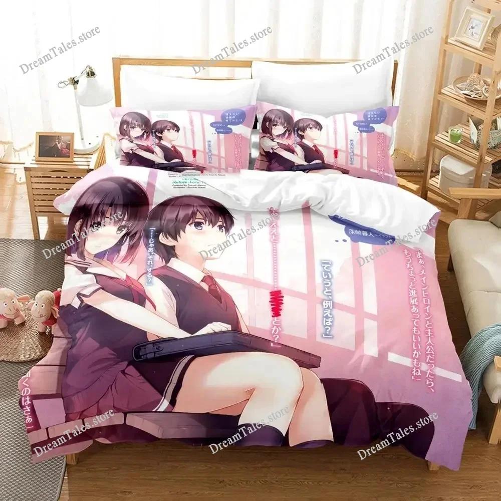 Saenai Heroine No Sodatekata Megumi Kato Bedding Set Cartoon Anime Set Adult Kid Bedroom Duvet Cover Sets 3D Print Kawaii Anime