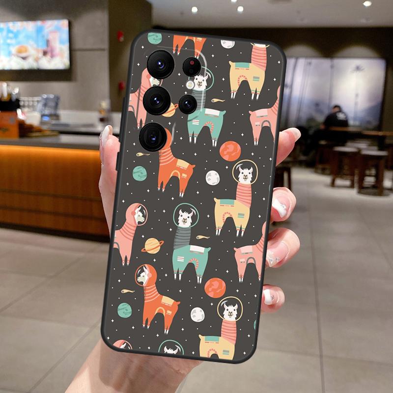 Llama Alpaca Pattern Phone Case For Samsung Galaxy S25 Ultra S24 S22 S21 S23 FE S9 S10 S20 Plus S24 FE Soft Cover