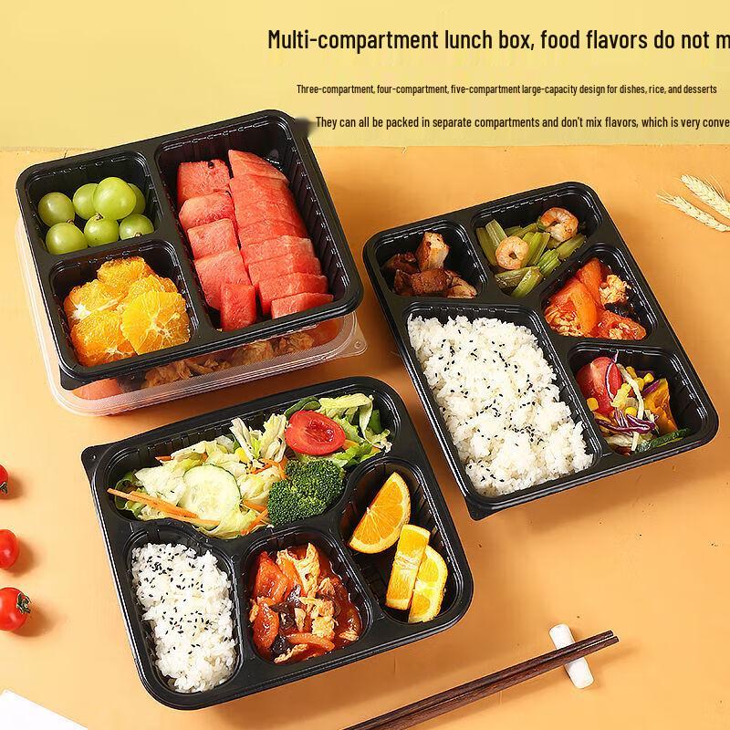 ONYLM 1000ml Disposable 4-Compartment Meal Prep Containers