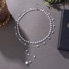 1 Piece Retro Elegant Double-Layer Fake Pearl Tassel Necklace, Versatile Accessory For Daily Parties, Commuting, And All Seasons