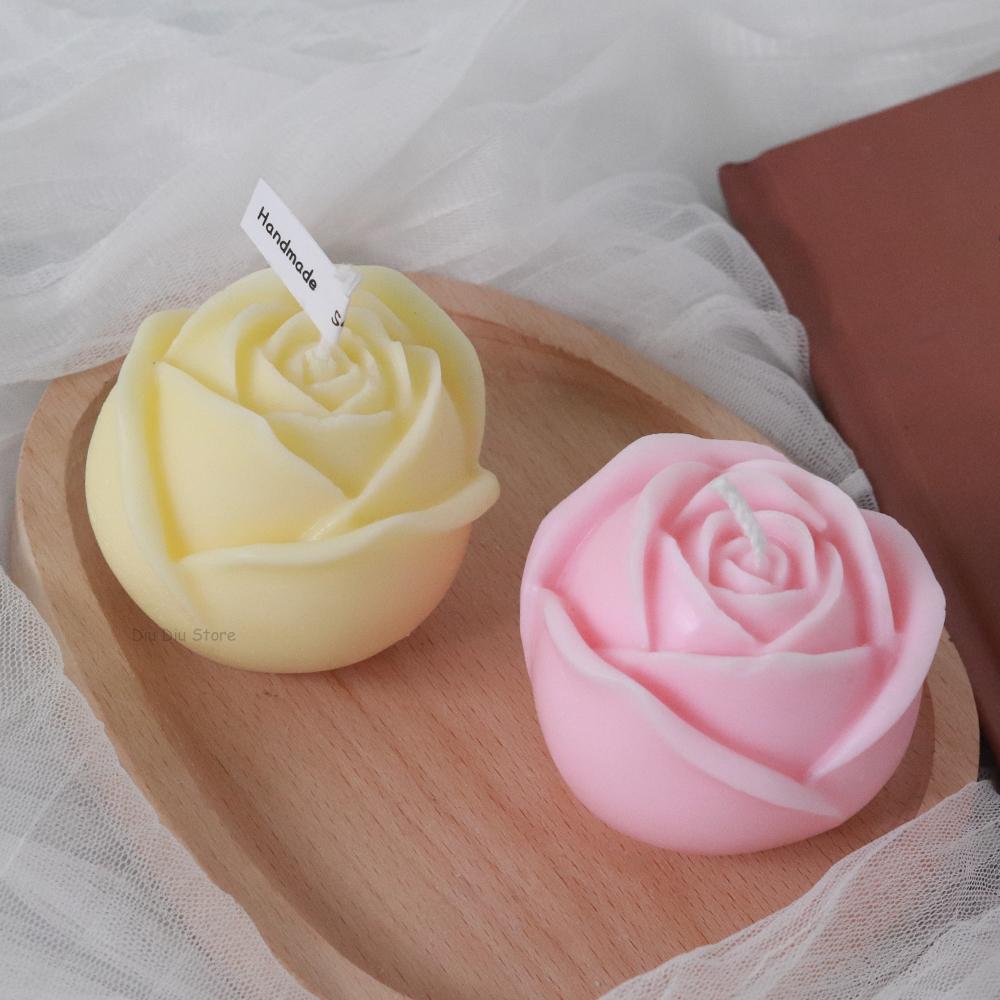 Valentine's Day Rose Silicone Candle Mold DIY Flowers Scented Candle Soap Craft Gift Making Resin Ice Chocolate Cake Baking Mold