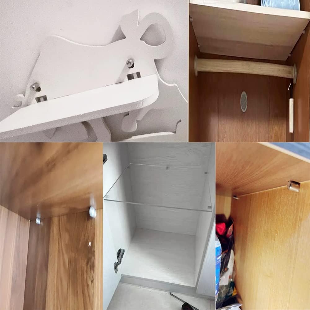 80/10PCS Self Tapping Screws Layer Plate Holder Wardrobe Storage Rack Septum Fixed Support With Slip Resistant Rubber Sleeve