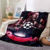 Football Team Star Player Collage Champions League Print Flannel Blanket Dark Background Soft Throw Blanket Soccer Fan Man Cave Decor