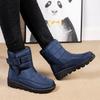Fashion Snow Boots for Women's Thicken Plush Cotton Boots Winter Thick Platform Waterproof Warm Booties Hook Loop Plus Size Ladies Shoes