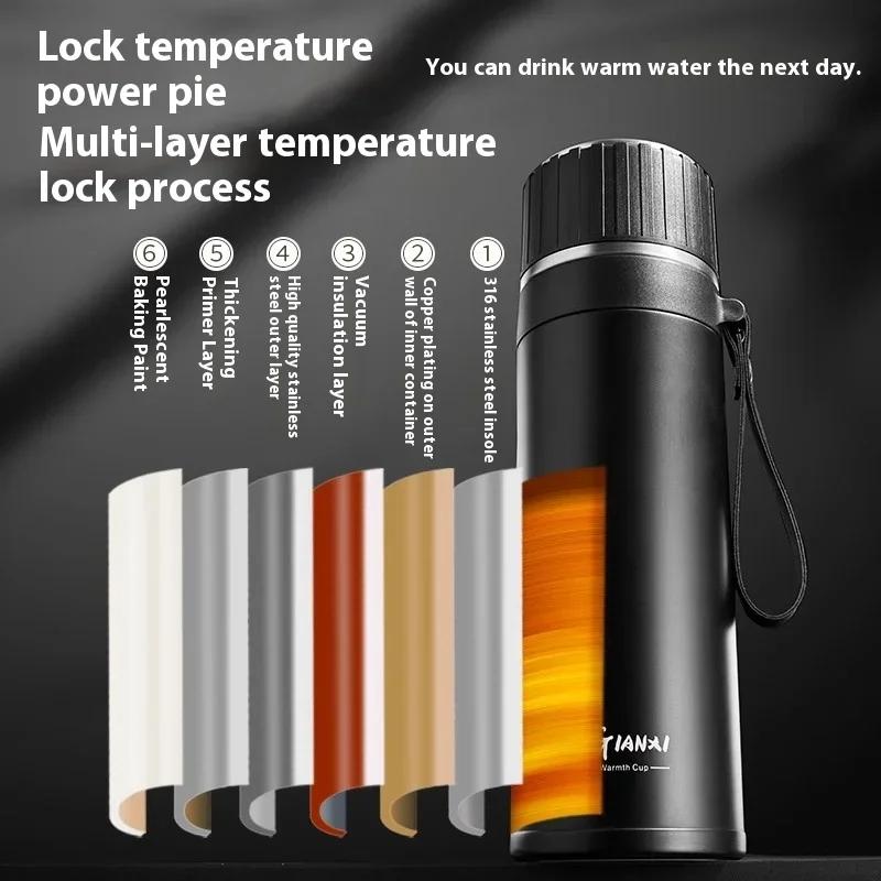 GIANXI Stainless Steel Thermos Bottle Minimalist style Portable Thermal Cold insulation Water Bottle high capacity Vacuum Flasks