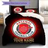 Benutzerdefinierter Name Arsenal Muster Bettwäsche Steppdecke Set Heimdekoration Geschenk (1 Bettbezug + 2 Kissenbezüge (ohne Füllung))