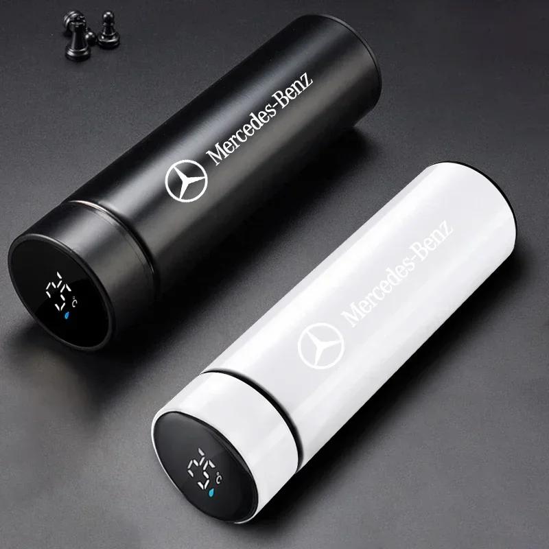 XEATN1 2026 Hot For AMG Car For Mercedes Benz AMG Portable Car Smart Thermos Bottle Temperature Display Cup For Mercedes Benz B/C/E/S C