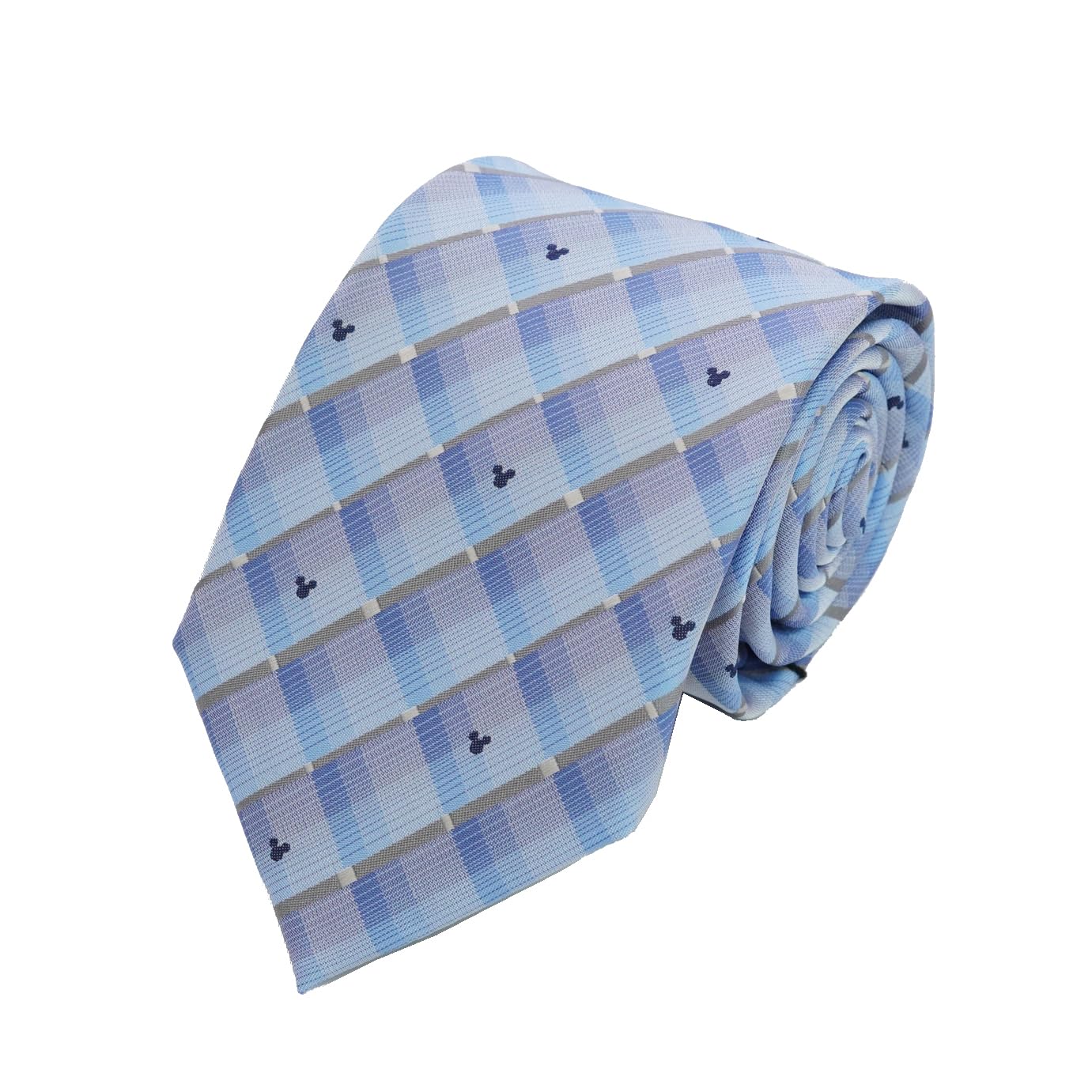 [Disney] Necktie (Three Circle Silhouette Gradient Check Pattern) D50037 Light Blue