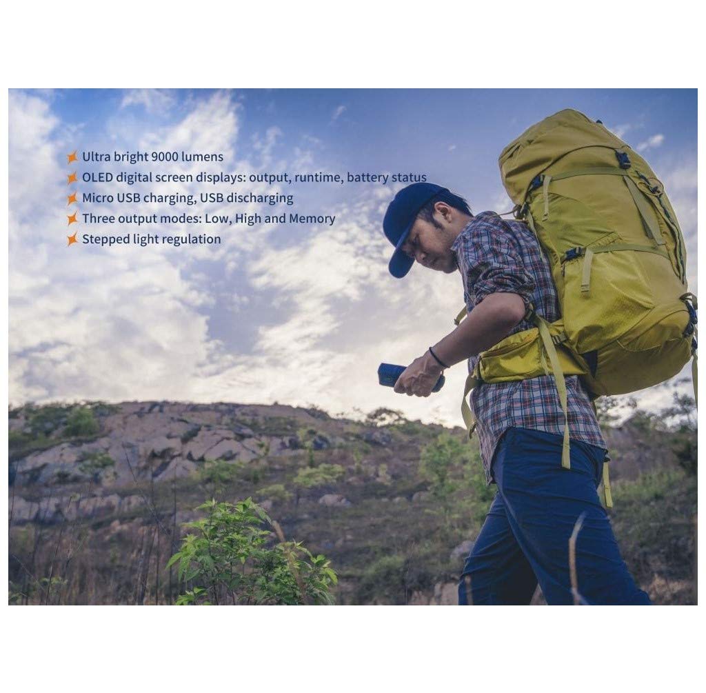FENIX TK72R XHP70 LED Tactical Up To 9000 USB Rechargeable Flashlight, Lumens,