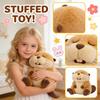 Plush Stuffed Animal Toy Soft Cuddly Sitting Beaver Design Kids Comfortable Hugging Plushie Collectible Gift Item for Home Decor and Playroom
