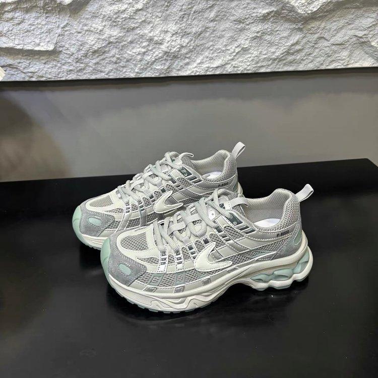 Leather mesh breathable dad shoes women's 2025 summer new versatile light color matching comfortable casual sports shoes women