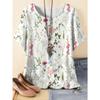 Summer Womens Retro Pattern 3D Printed Color Flowers T-shirt Loose Comfortable Soft Breathable Large Size Fashion O-neck T-shirt