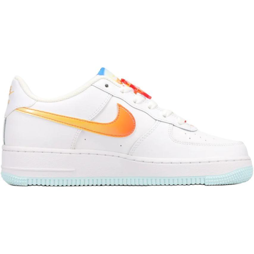 Nike Air Force 1 Lv8 Low Top Skateboard Shoes White Blue Orange Unisex Kids' IB8890-191