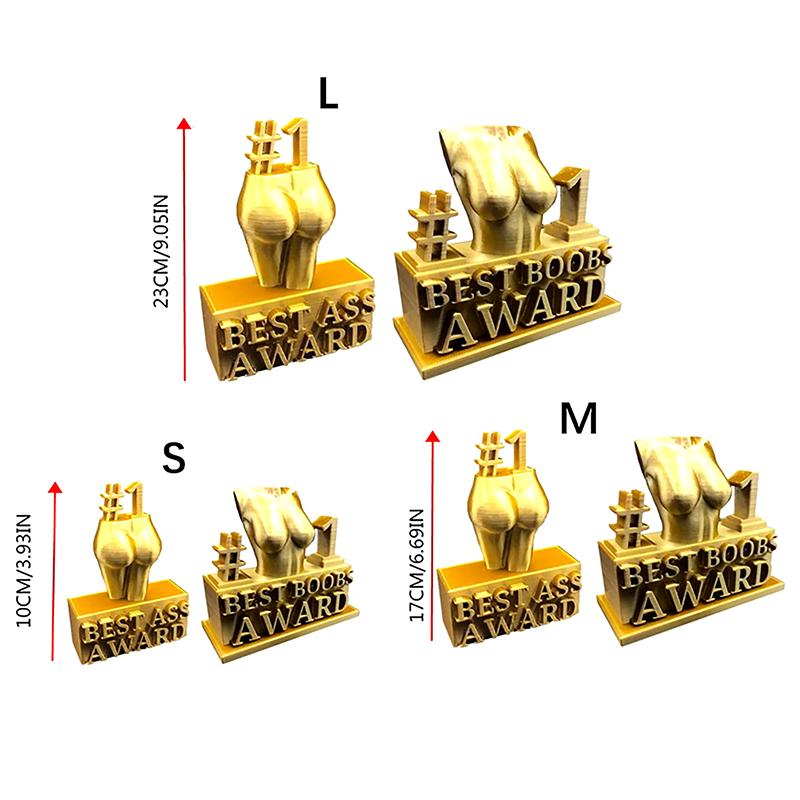 Best Ass Award Creative Best Boobs Award Gold Ornament Trophy Statue Funny Creativity Resin Home Decorations Gifts