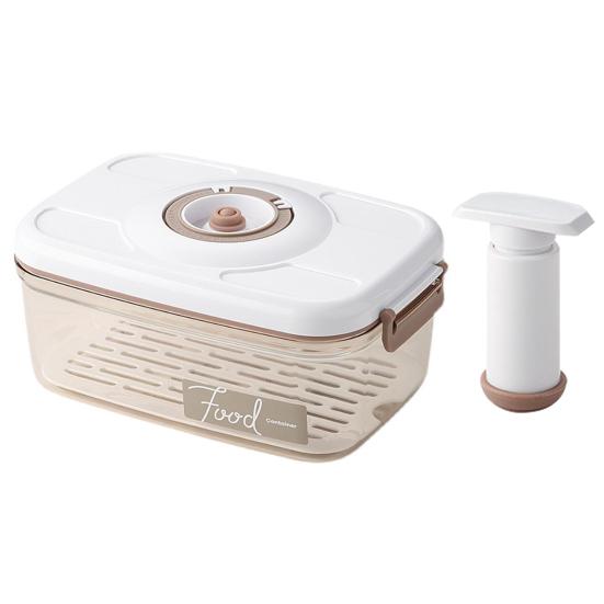 

Ящик для хранения продуктов питания. Практичная прозрачная компактная банка для зерна контактного класса с насосом. Кухонный гаджет.