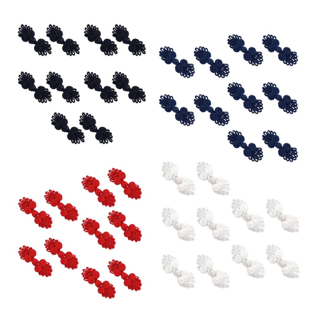 5Pcs Chinese Knot Frog Buttons Traditional Handcraft Chic Chinese Frog Closures for Hanfu Coats Cheongsam Stage Costume Cardigan