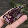 Ruby Natural Gemstone Handmade Copper Wire Wrap Jewelry Pendant 3.15 F5T56